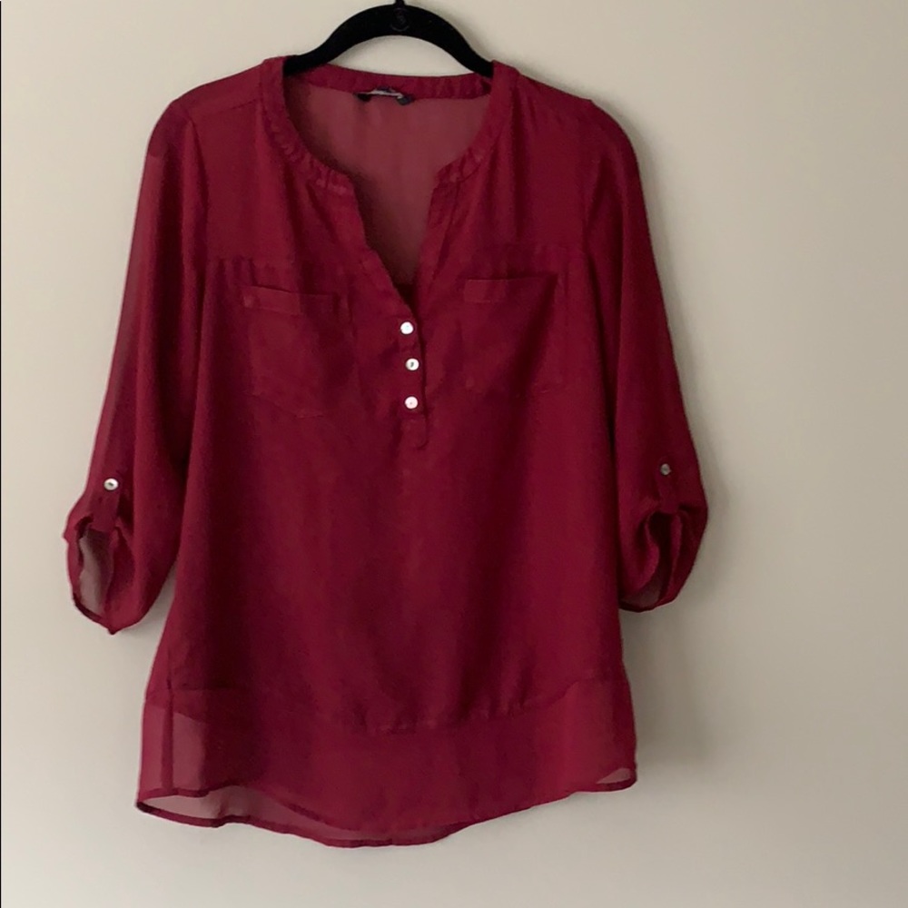 Express sheer 3/4 sleeve shirt